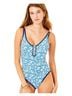 Lilly Pulitzer Floral Blue White One Piece Swimsuit Size 12 - photo 1