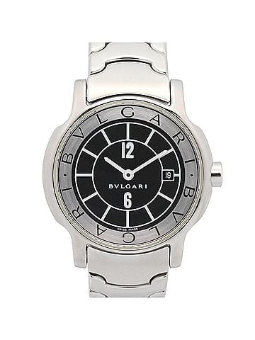 Bvlgari Bulgari BVLGARI Solo Tempo Watch, Stainless Steel, Women's, Black, ST29S (view 1)