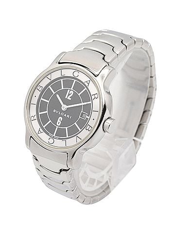Bvlgari Bulgari BVLGARI Solo Tempo Watch, Stainless Steel, Women's, Black, ST29S (view 2)