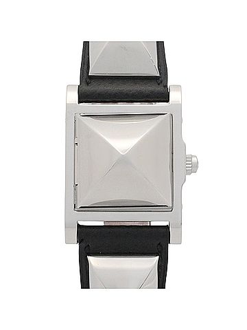 Hermès Hermes Medor watch, stainless steel, leather strap, women's, silver tone, ME2.210 (view 2)