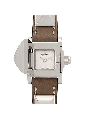 Hermès Hermes Mini Medor Watch, Stainless Steel, Leather Strap, Women's, Silver Tone, ME2.110 (view 1)
