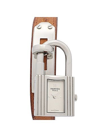 Hermès Hermes Kelly Watch, Stainless Steel, Leather Strap, Women's, Silver Tone, KE1.210 (view 1)