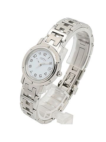 Hermès Hermes Clipper Watch, Stainless Steel, Women's, White (CL4.210) (view 2)