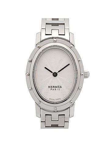 Hermès Hermes Clipper Oval Watch, Stainless Steel, Women's, Silver Tone, CO1.210 (view 1)