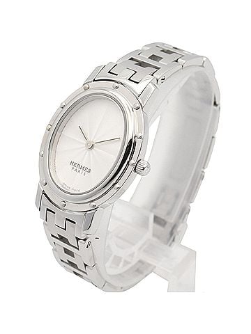 Hermès Hermes Clipper Oval Watch, Stainless Steel, Women's, Silver Tone, CO1.210 (view 2)