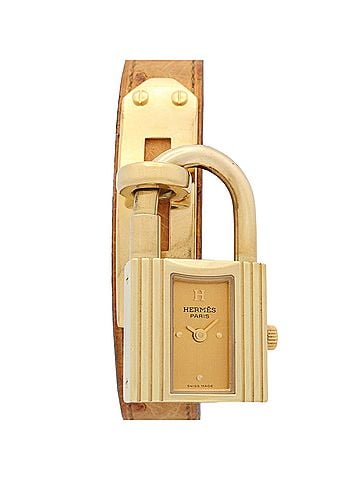 Hermès Hermes Kelly Watch, Gold Plated Leather Strap, Ladies' Champagne Color, KE1.201 (view 1)