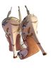 Jewel Badgley MIschka 100% Satin Floral Multi Color Heels Size EU 38 - photo 3