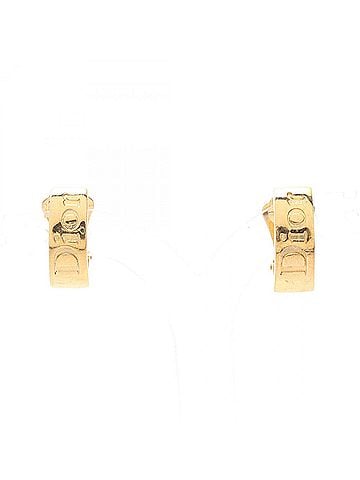 Christian Dior Christian Dior logo earrings, gold-plated jewelry, women's, gold tone. (view 1)