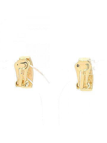 Christian Dior Christian Dior logo earrings, gold-plated jewelry, women's, gold tone. (view 2)