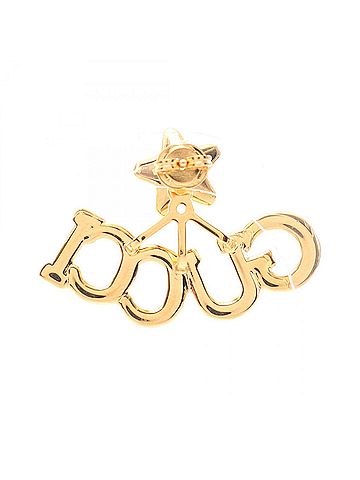 Gucci Gucci logo star earrings, gold-plated (GP) rhinestone women's, gold tone. (view 2)