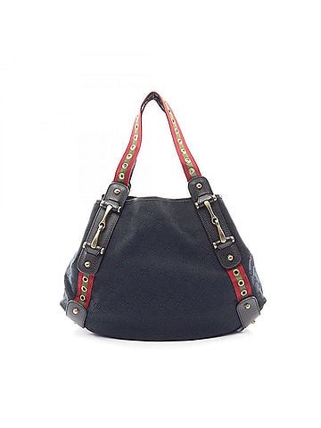 Gucci Gucci Horsebit GG Canvas Tote Bag Handbag Leather Women's Black Red Green 144186 (view 1)