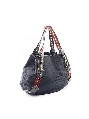 Gucci Gucci Horsebit GG Canvas Tote Bag Handbag Leather Women's Black Red Green 144186 (view 2)