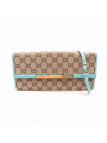 Gucci Gucci Bamboo Shoulder Bag/Handbag, Canvas and Leather, Women's, Beige, Blue, Brown, 117594 (view 1)