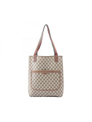 Gucci Gucci Old Sherry Line GG Plus Tote Bag Handbag Coated Canvas Leather Women's Beige Multicolor 39 02 003 (view 1)