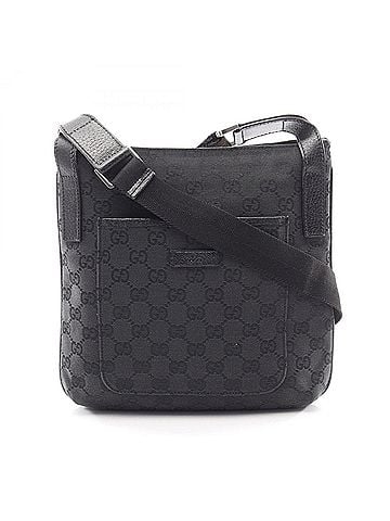 Gucci Gucci GG Canvas Shoulder Bag Handbag Leather Women's Black 122793 (view 1)