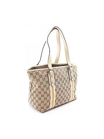 Gucci Gucci GG Canvas Sherry Line Tote Bag Handbag Leather Women's Beige Ivory Orange 137396 (view 2)