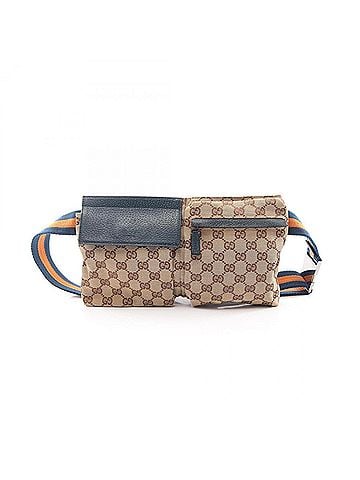 Gucci Gucci GG Canvas Waist Bag, Body Handbag, Leather, Men's &amp; Women's, Beige, Green, Orange, 28566 (view 1)