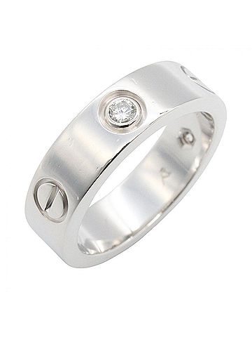 Cartier Cartier Love Ring 3PD - 18K White Gold (18KWG) Diamond for Women Silver/Clear Tone B4032500 (view 1)