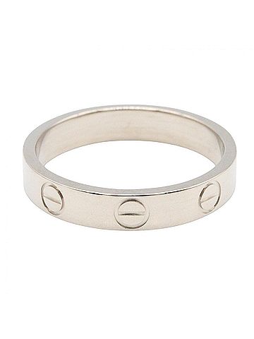 Cartier Cartier Mini Love Ring, 18K White Gold (18KWG), Women's, Silver Tone, B4085100 (view 2)