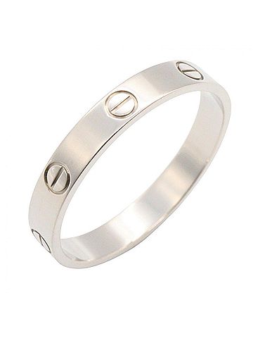 Cartier Cartier Mini Love Ring, 18K White Gold (18KWG), Silver Tone, B4085100 (Men's/Women's) (view 1)