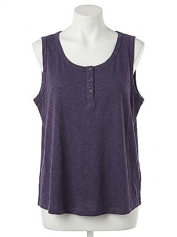 Tribal Women's Tank Top With Buttons in Dark Navy (view 1)