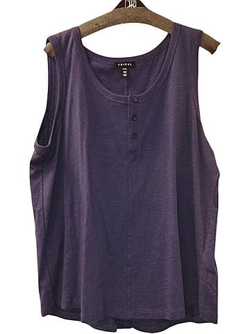 Tribal Women's Tank Top With Buttons in Dark Navy (view 2)