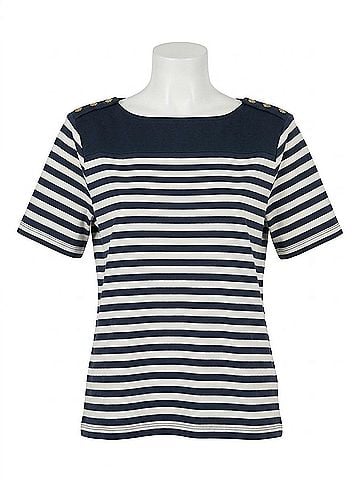 NATION LTD Johnnie Tee in Seascape Stripe (view 1)