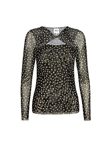 MISA Los Angeles Neriah Top in Golden Polka Dot (view 1)