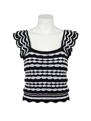 Autumn Cashmere Flutter Sleeve Knit Tank Top in Navy Blue/Platinum (view 1)