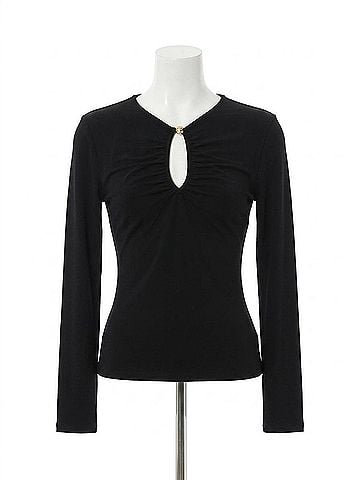 FRAME Keyhole Top in Black (view 1)