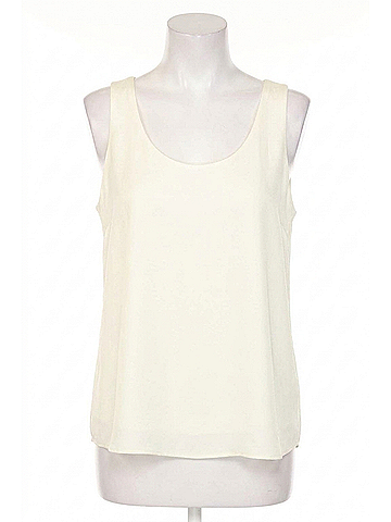 Joseph Ribkoff Scoop Neck Sleeveless Satin Top in Winter White (view 1)