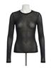 FRAME Solid Black Mesh Polka Dot Top in Black Size M - photo 1