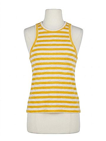 FRAME Ringer Tank Top in Kumquat Multi (view 1)