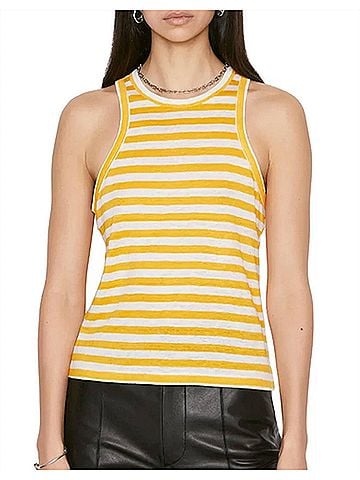 FRAME Ringer Tank Top in Kumquat Multi (view 2)