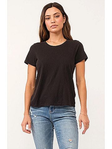 Dear John Decker Jersey Short Sleeve Tee in Black (view 2)
