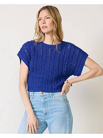 Z Supply Ballast Crochet Top in Nautical (view 2)