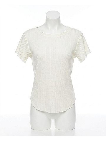Free People What's Up Baby Waffle Tee in Tofu (view 1)