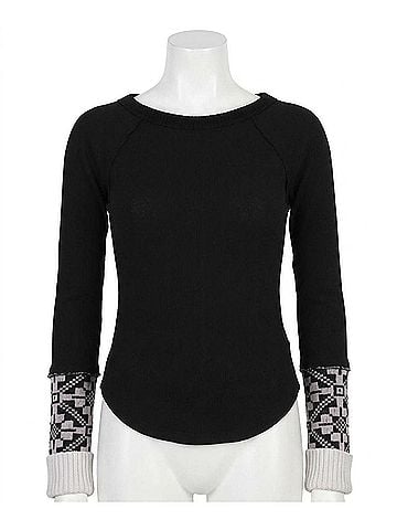 Free People She's Reversible Cuff Shirt in Black (view 1)
