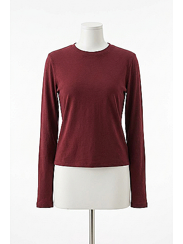 FRAME Long Sleeves Baby Tee in Syrah (view 1)