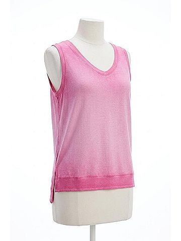 Tribal High-Low Tank in Hi Pink (view 1)