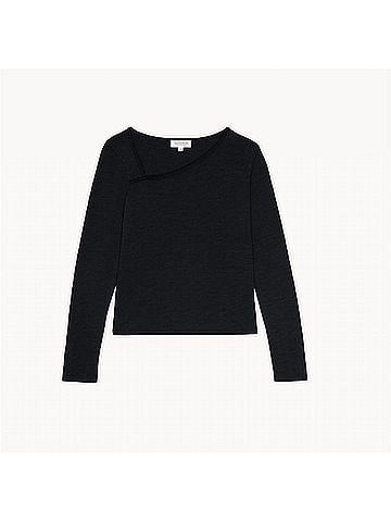 NATION LTD Anita Asymmetrical Top in Jet Black (view 1)