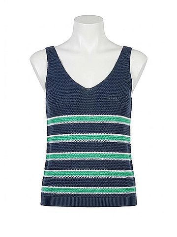 Southern Tide Alli Striped Sweater Tank in Dress Blue (view 1)