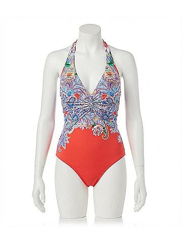 Johnny Was Drew Twist One Piece in Orange Multi (view 1)
