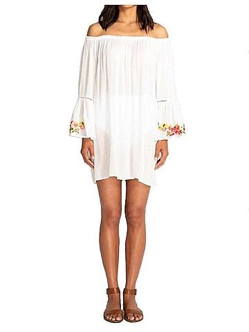 Johnny Was Casey Bell Sleeve Tunic Coverup in White (view 2)