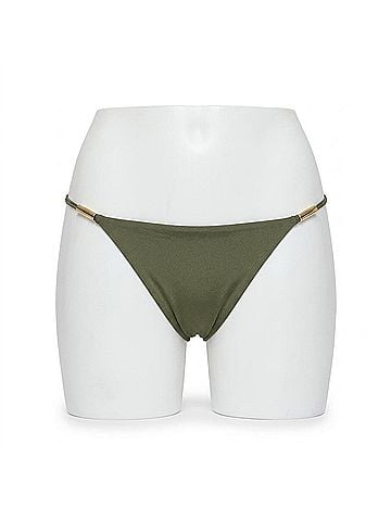Steve Madden Strap Side Bikini Bottom in Olive (view 1)