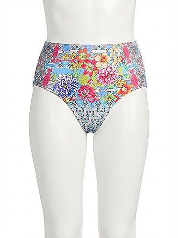 Johnny Was Pearce High Waist Bikini Bottom in Multi (view 1)