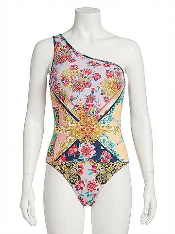Johnny Was Raina One-Shoulder One Piece Swimsuit in Multi (view 1)