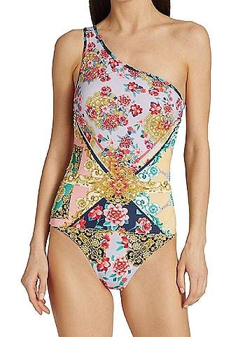 Johnny Was Raina One-Shoulder One Piece Swimsuit in Multi (view 2)