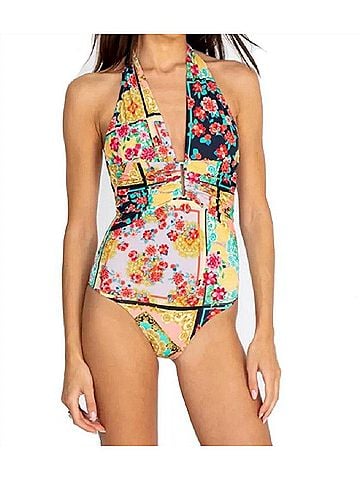 Johnny Was Japer Plunge One Piece Swimsuit in Multi (view 2)