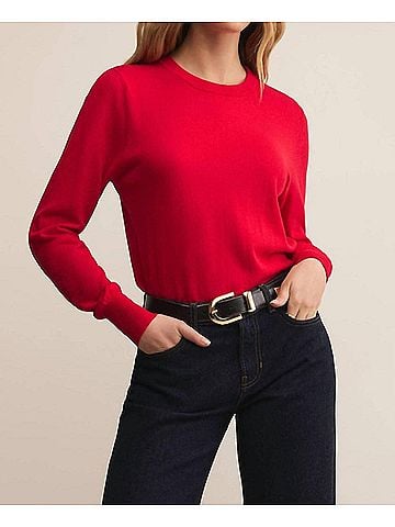 Z Supply Women's The Perfect Layer Sweater in Red (view 2)